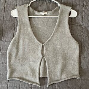 Gray Knit Sweater Vest